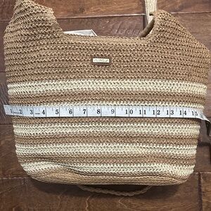 Sun N Sand Brown and Cream Knit Tote